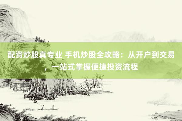 配资炒股真专业 手机炒股全攻略：从开户到交易，一站式掌握便捷投资流程