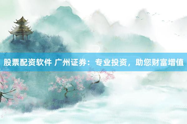 股票配资软件 广州证券：专业投资，助您财富增值