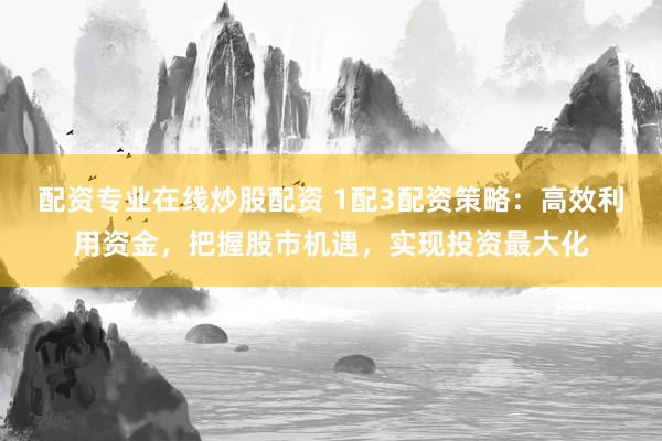 配资专业在线炒股配资 1配3配资策略：高效利用资金，把握股市机遇，实现投资最大化