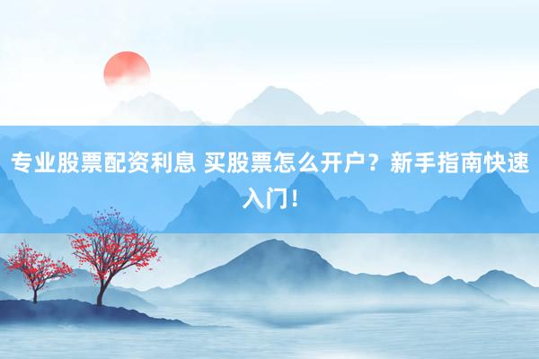 专业股票配资利息 买股票怎么开户？新手指南快速入门！