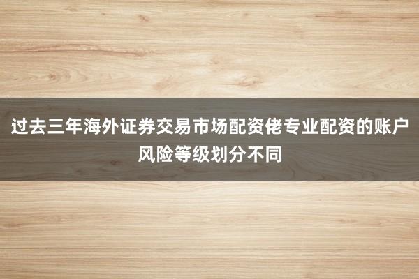 过去三年海外证券交易市场配资佬专业配资的账户风险等级划分不同