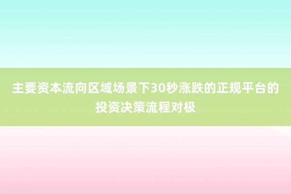 主要资本流向区域场景下30秒涨跌的正规平台的投资决策流程对极
