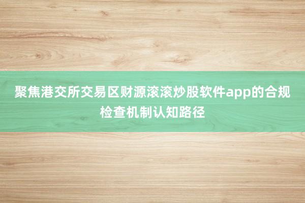 聚焦港交所交易区财源滚滚炒股软件app的合规检查机制认知路径