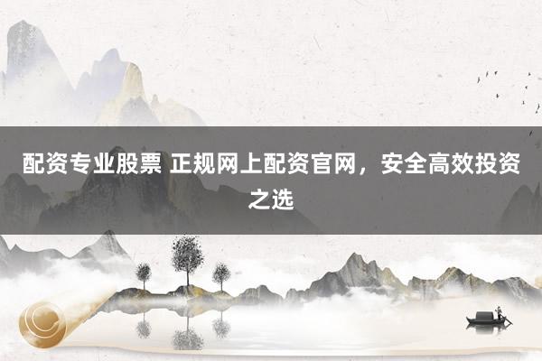配资专业股票 正规网上配资官网，安全高效投资之选