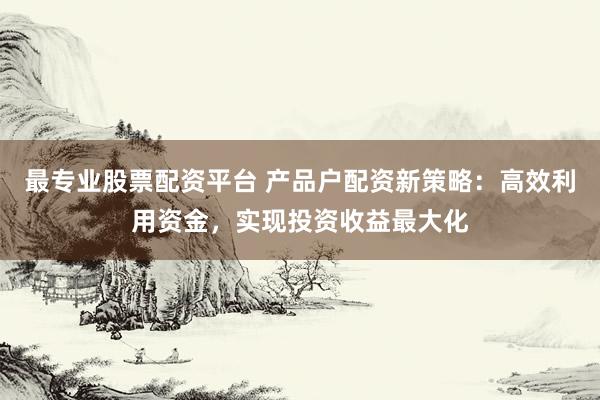 最专业股票配资平台 产品户配资新策略：高效利用资金，实现投资收益最大化